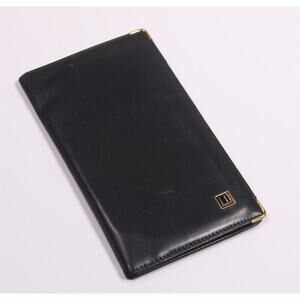 Dunhill Black w/ Gold Trim Long Bifold Wallet Men's Made in Spain